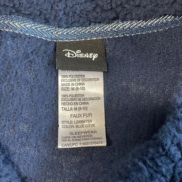 Disney Mickey Head Womens Plush Navy Silver Long Sleeve Top Medium - Picture 4 of 11